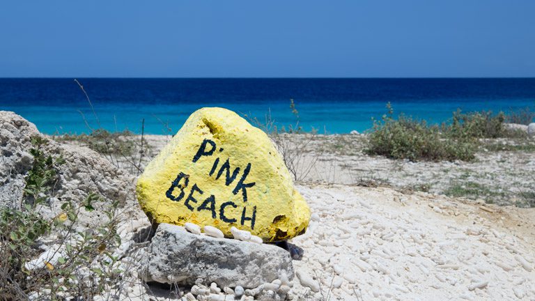 Pink Beach Dive Site Marker